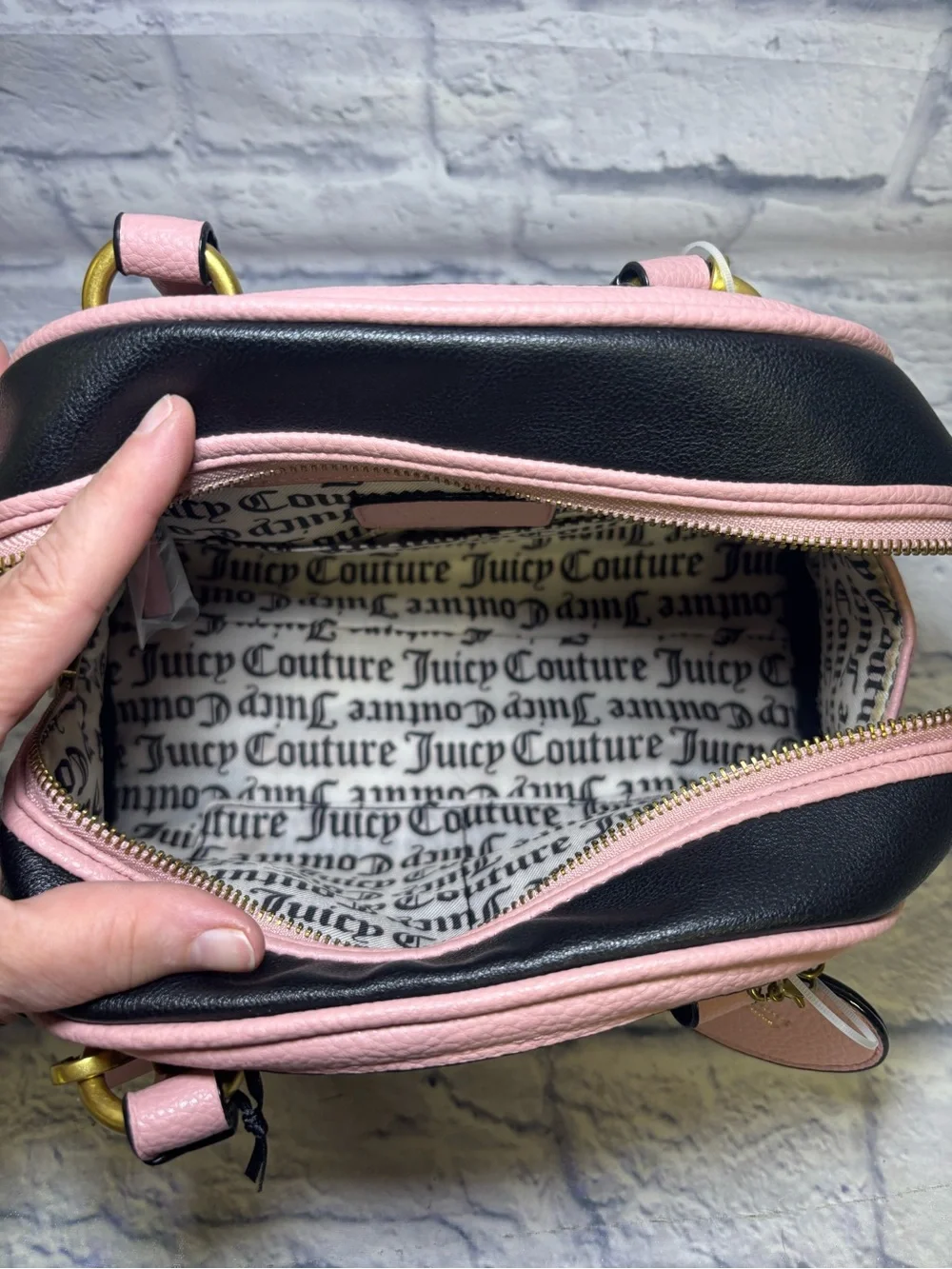 Juicy Couture  Satchel Liquorice Urban Heritage Bowler NEW Pink Black